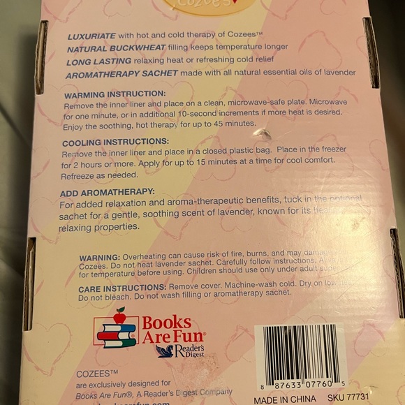 NIB Tender Heart pink Cozee with aromatherapy. - Picture 3 of 3